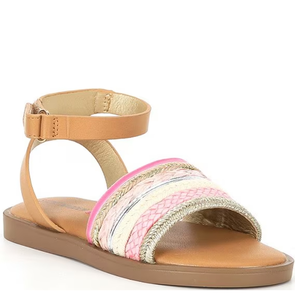 Steve Madden Kids Braided Pink Tan Sandals Toddler Girl Size 12 NWT
